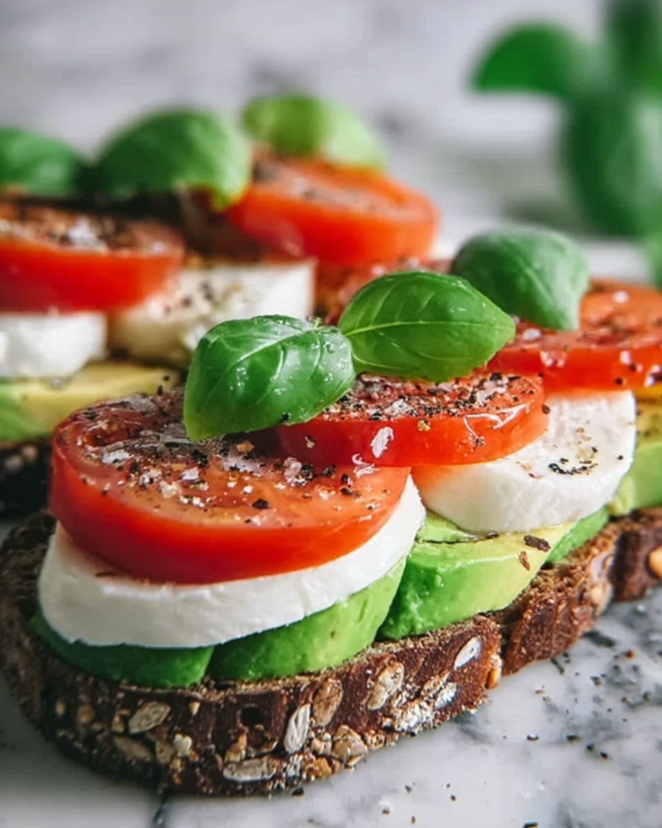 Avocado Caprese Toast Recipe - Recipe Image