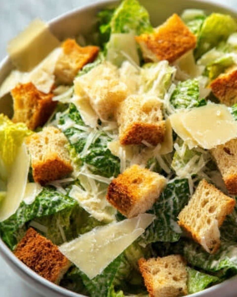 Classic Caesar Salad with Homemade Croutons Recipe - Recipe Image