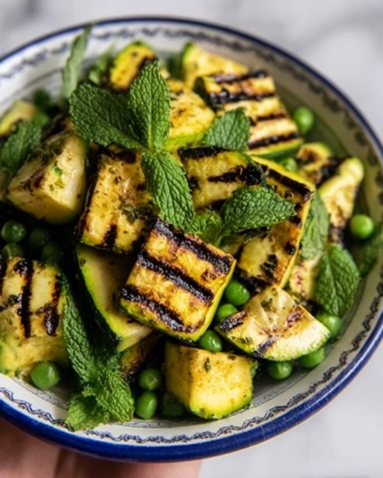 Grilled Zucchini, Halloumi & Pea Salad with Mint, Dijon, and Lemon Recipe
