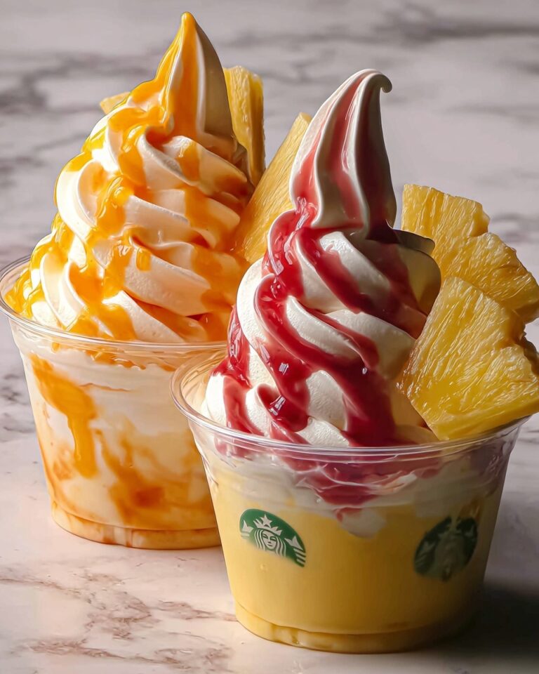 Perfect Pineapple Strawberry Swirled Frappuccino Recipe