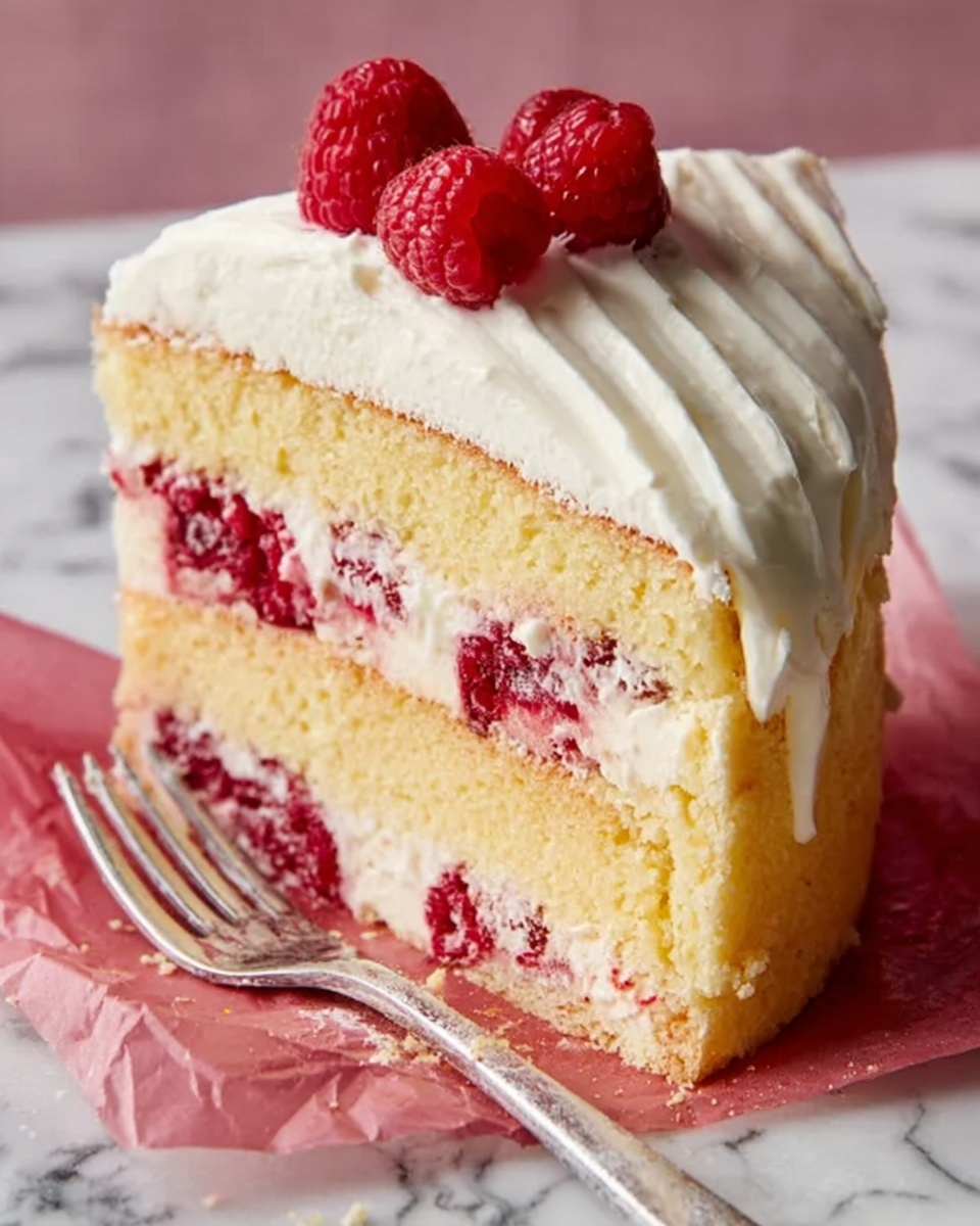 Raspberry Lemon Cake with Lemon Buttercream Frosting Recipe - Recipe Image