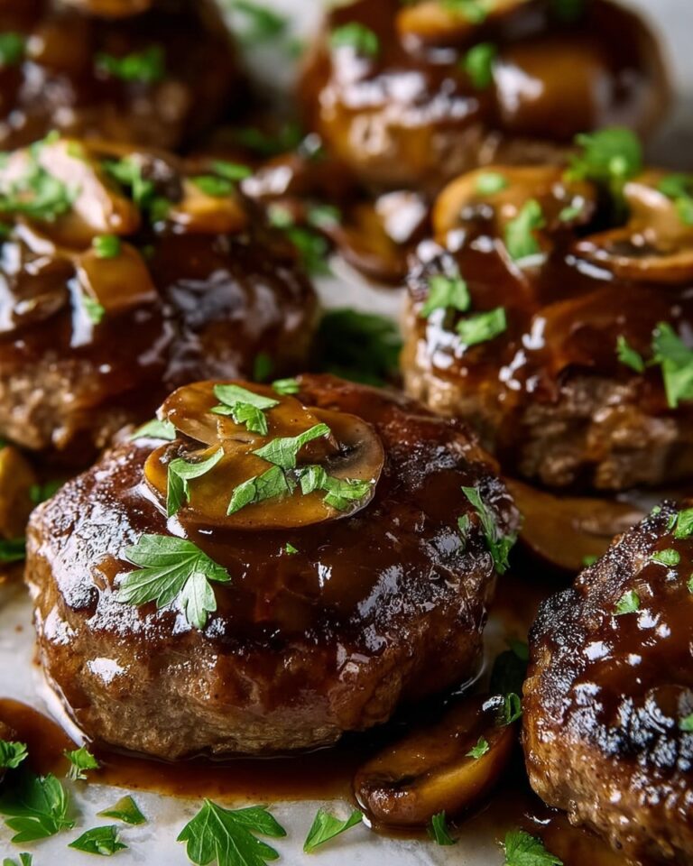 Bobby Flay’s Salisbury Steak Recipe with Mushroom Gravy Recipe