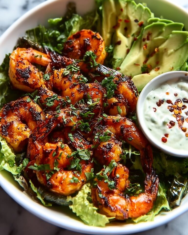 Hot Honey Blackened Shrimp Caesar Salad Recipe