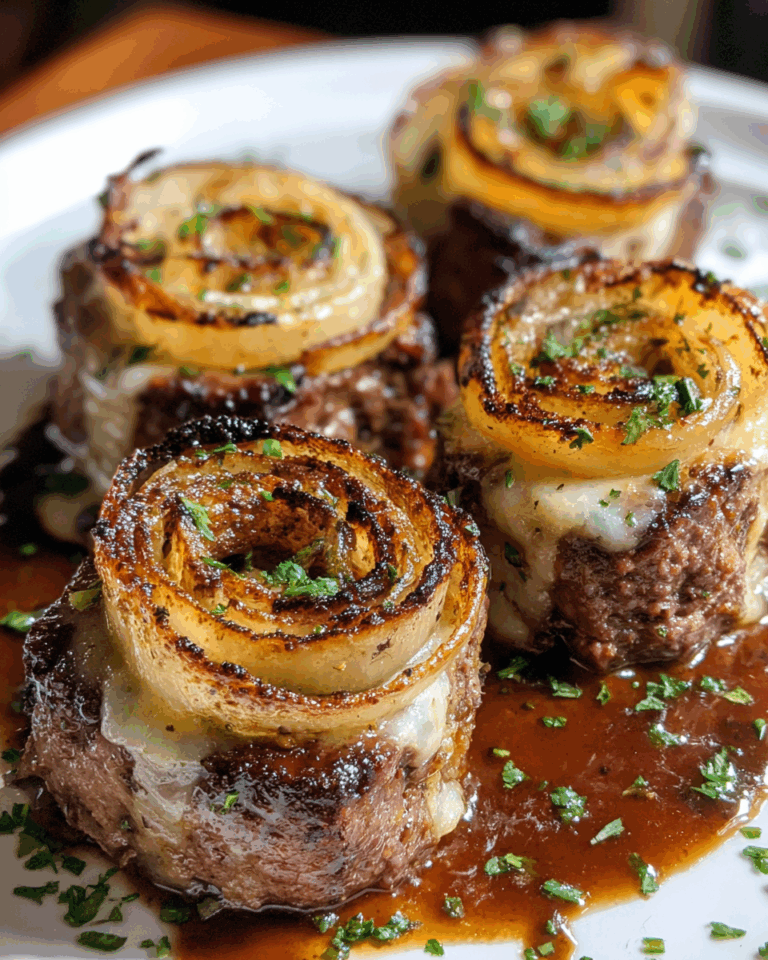 French Onion Steak Pinwheels Recipe