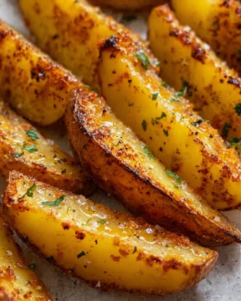 Baked Garlic Parmesan Potato Wedges Recipe