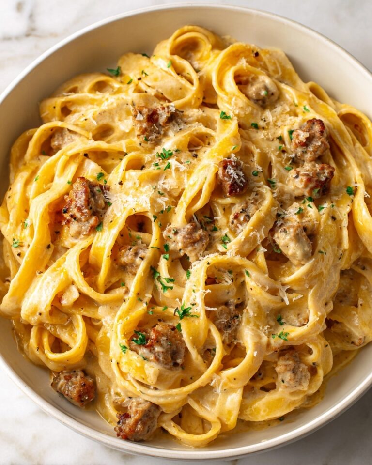 Creamy Italian Sausage Fettuccine Recipe