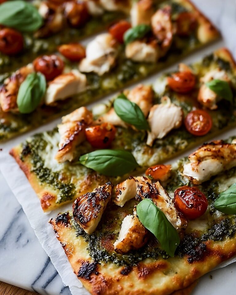 Pesto Chicken Flatbread Recipe