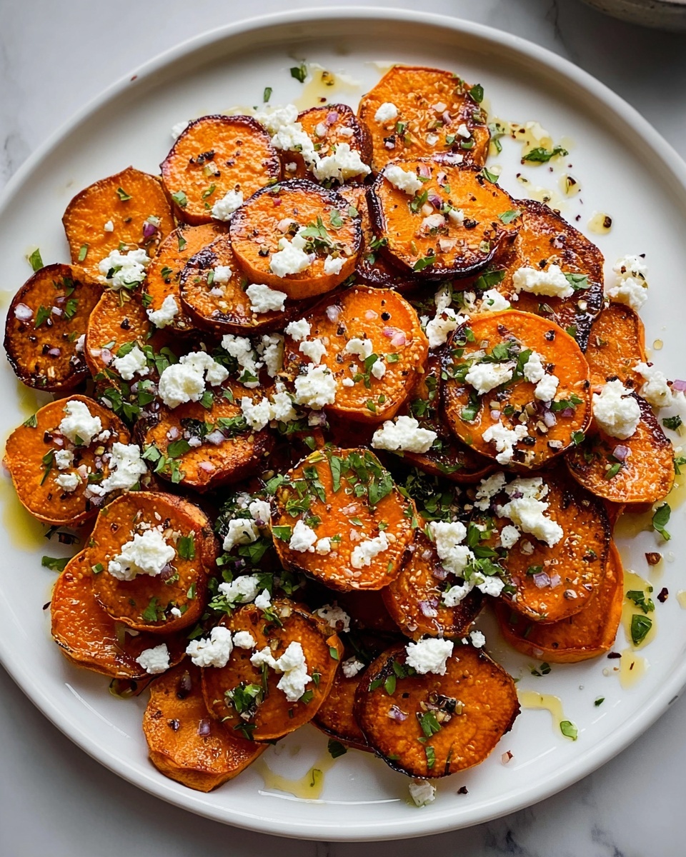 Honey Feta Sweet Potato Rounds Recipe - Recipe Image