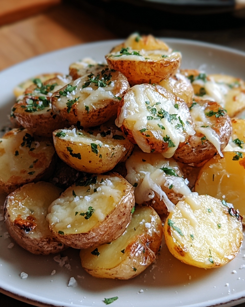 Parmesan Smashed Potatoes with Garlic Dip Recipe - Recipe Image
