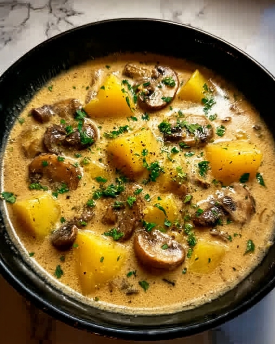 Creamy Mushroom Potato Soup Recipe - Recipe Image