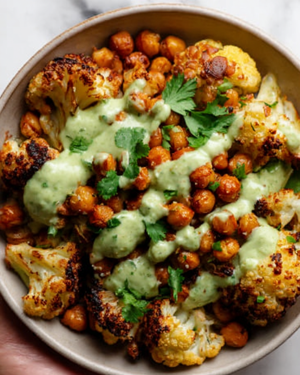Roasted Cauliflower and Chickpeas with Herby Tahini Sauce Recipe - Recipe Image