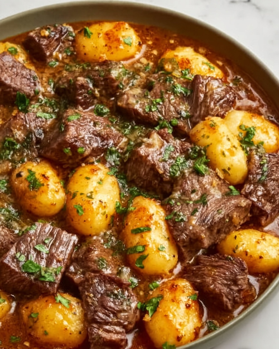 Slow Cooker Steak and Cheddar Potato Casserole Recipe - Recipe Image