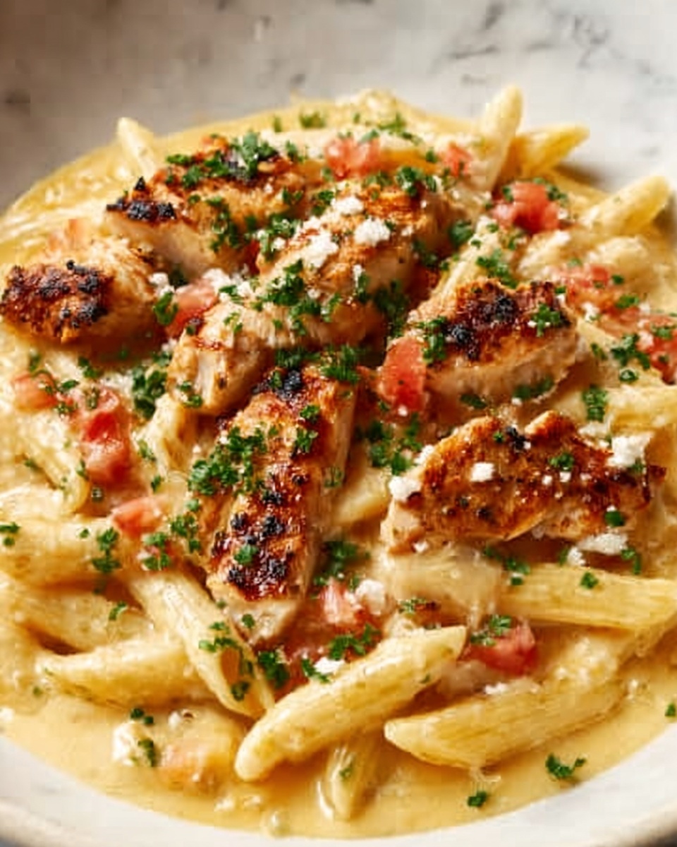 One Pot Taco Chicken Alfredo Pasta Recipe - Recipe Image
