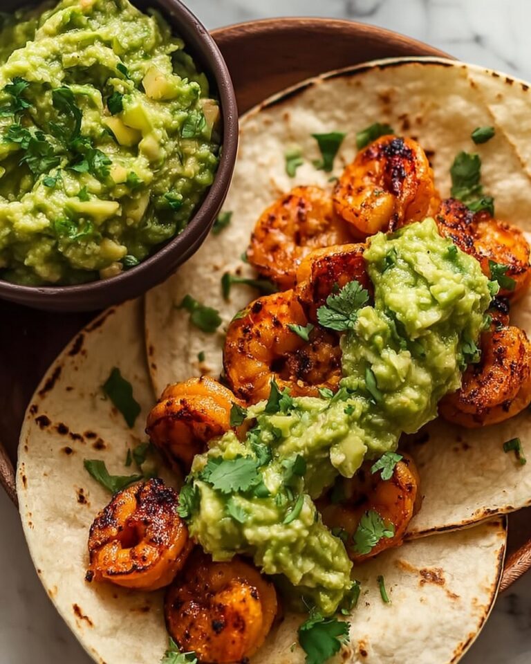 Crispy Shrimp & Poblano Tacos with Avocado Cilantro Sauce Recipe