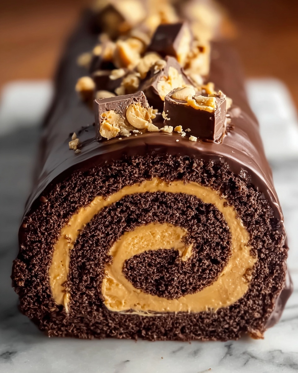 Chocolate Peanut Butter Cake Roulade Recipe - Recipe Image