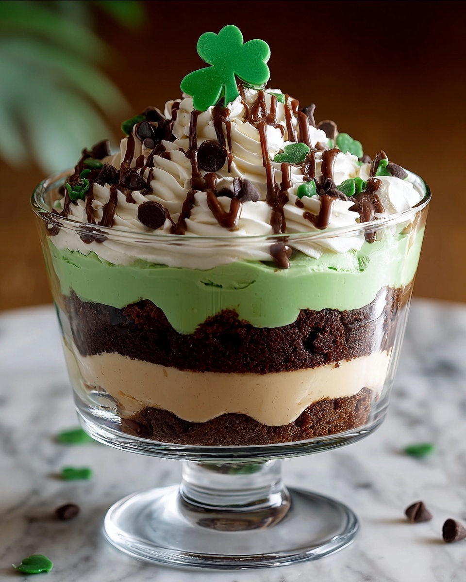 St. Patrick's Day Brownie Trifle Recipe - Recipe Image