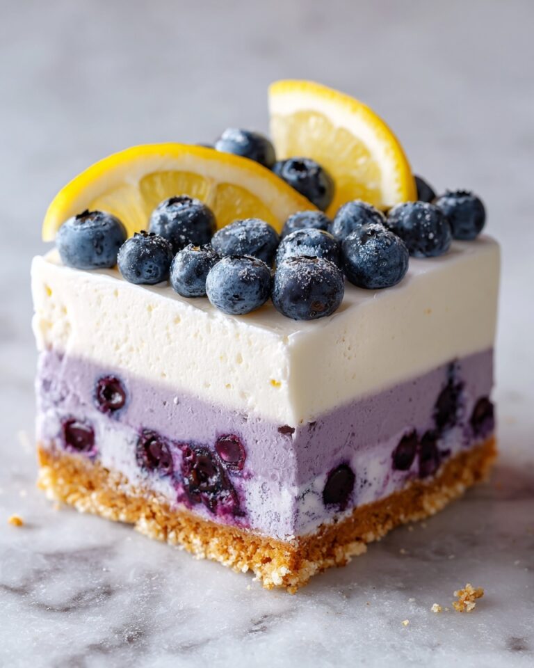 Lemon Blueberry Shortbread Mousse Cake Recipe