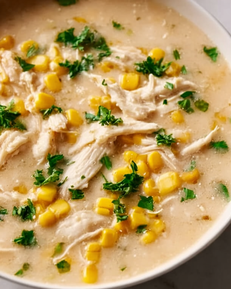 Creamy White Chicken Chili with Corn Recipe - Recipe Image