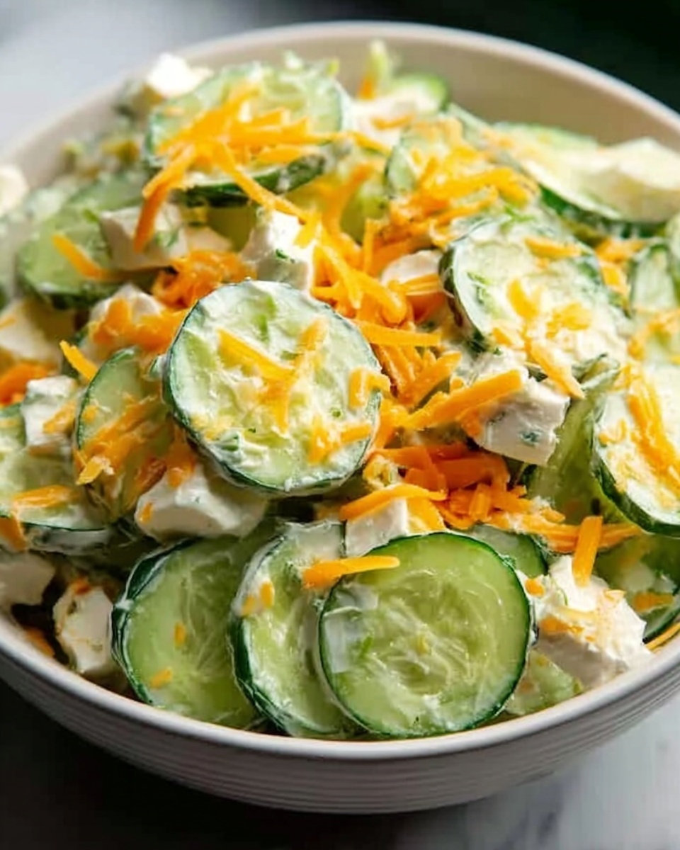 Cucumber Snack with Cheese and Savory Toppings Recipe - Recipe Image