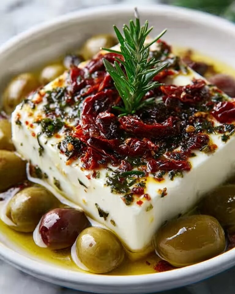 Baked Feta with Olives and Sun-Dried Tomatoes Recipe