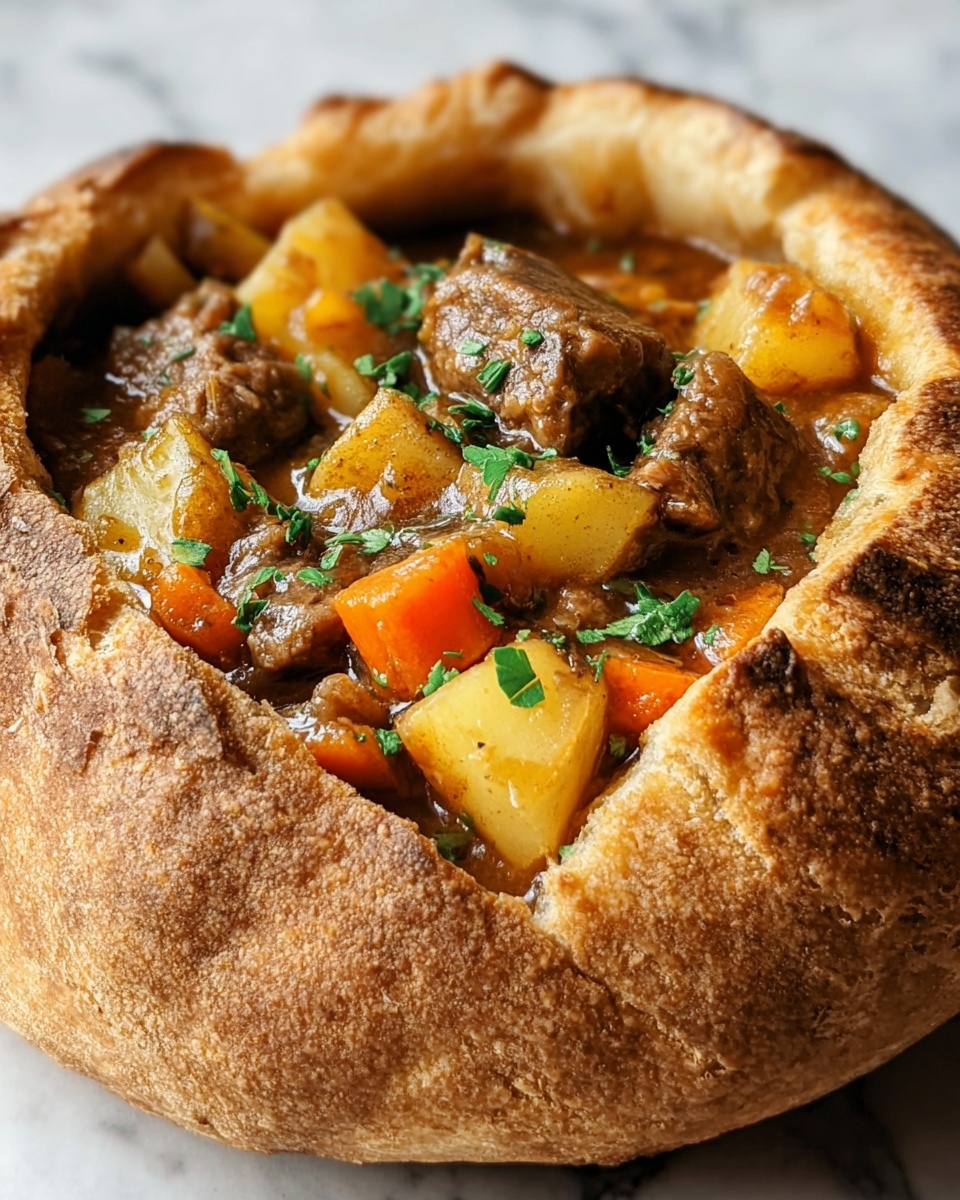 Beef Stew Bread Bowl Recipe - Recipe Image