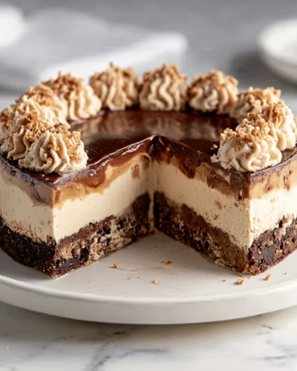 No-Bake Chocolate Peanut Butter Cheesecake Recipe - Recipe Image