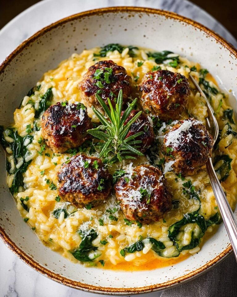 Rosemary Chicken Meatballs with Tomato Orzo Recipe