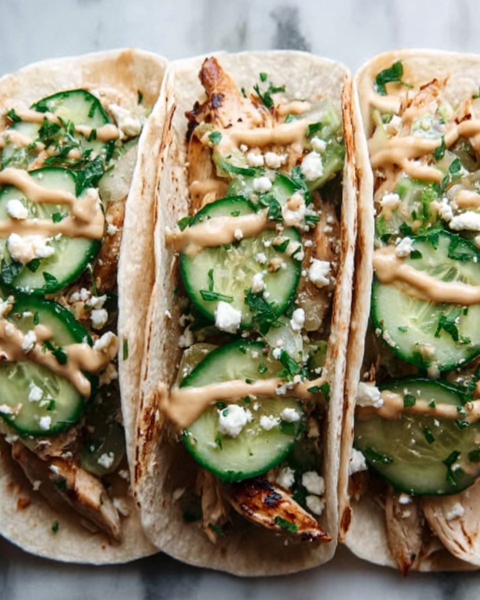 Teriyaki Chicken Tacos with Creamy Sesame Cucumbers Recipe - Recipe Image