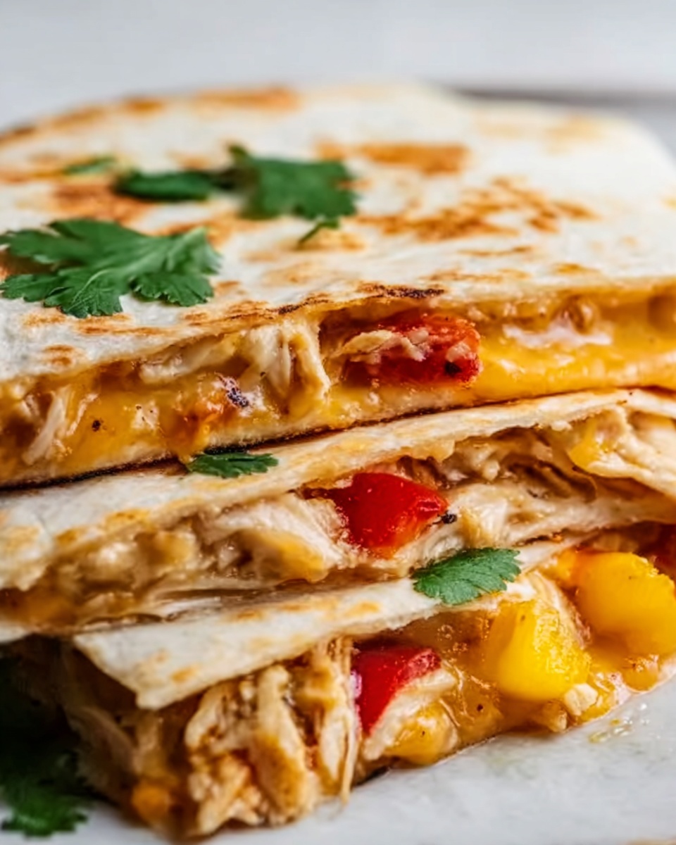 Chicken Quesadilla with Cheddar, Mozzarella, and Bell Peppers Recipe - Recipe Image