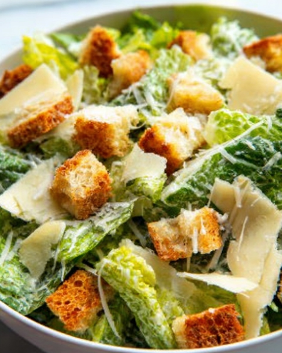 Classic Caesar Salad with Homemade Croutons Recipe - Recipe Image