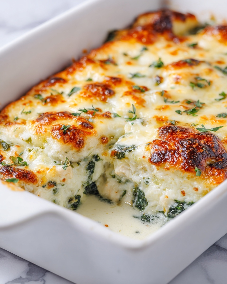 Creamy Chicken and Spinach Casserole Recipe - Recipe Image
