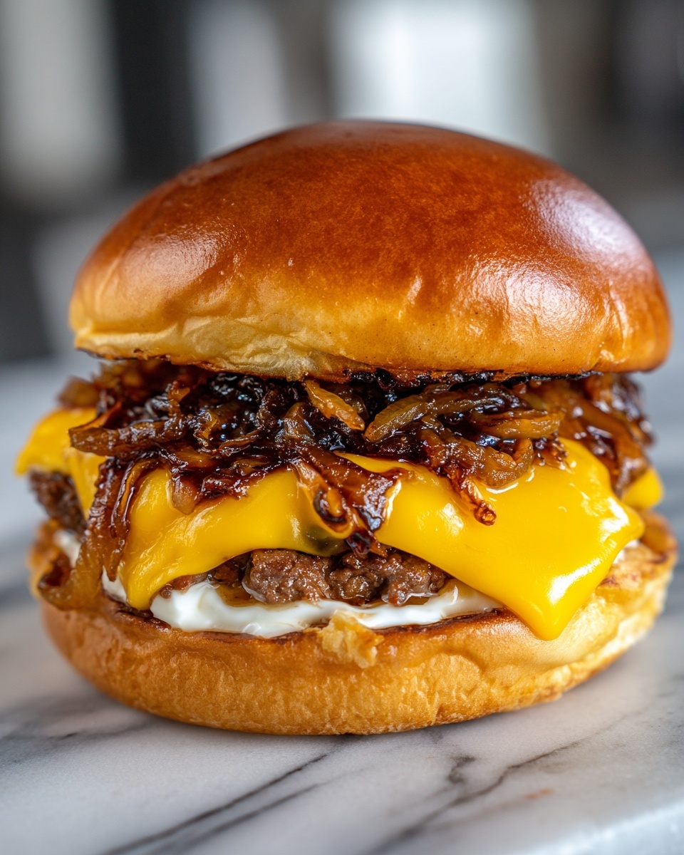 Garlicky Onion Smash Burger Recipe - Recipe Image