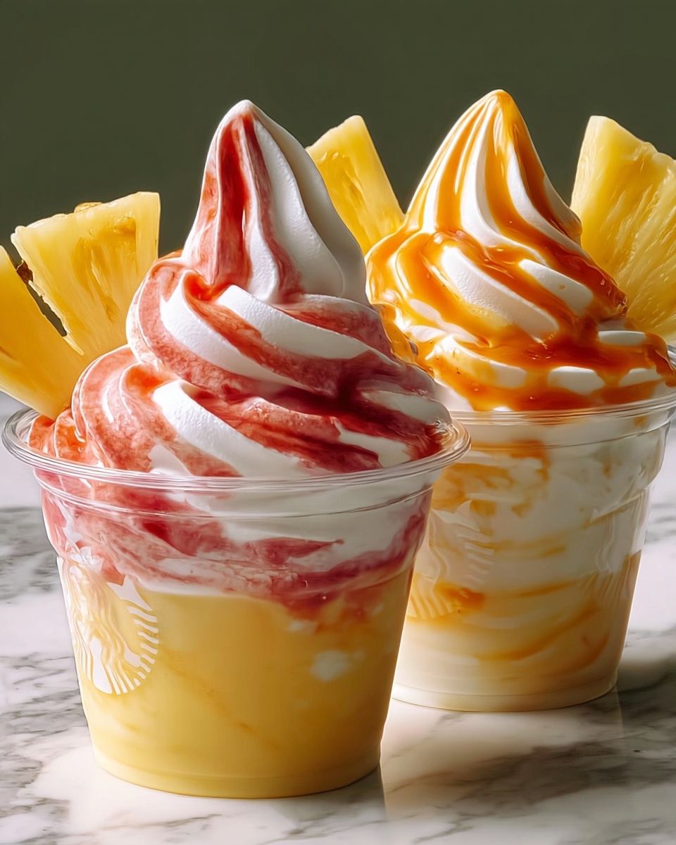 Perfect Pineapple Strawberry Swirled Frappuccino Recipe - Recipe Image