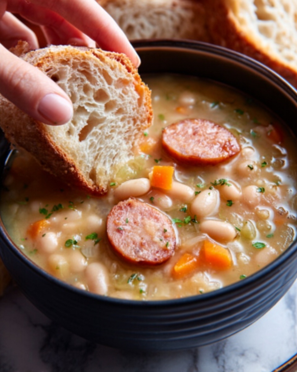Creamy Bean Soup with Kielbasa Recipe - Recipe Image