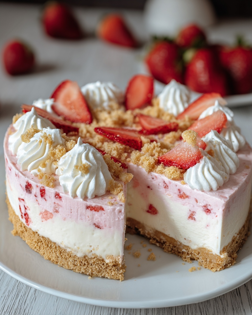 Strawberry Crunch Cheesecake Recipe - Recipe Image