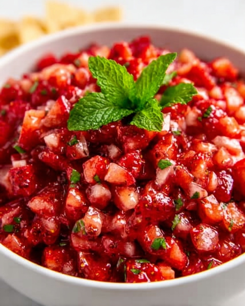 Dessert Strawberry Salsa with Cinnamon Chips Recipe - Recipe Image