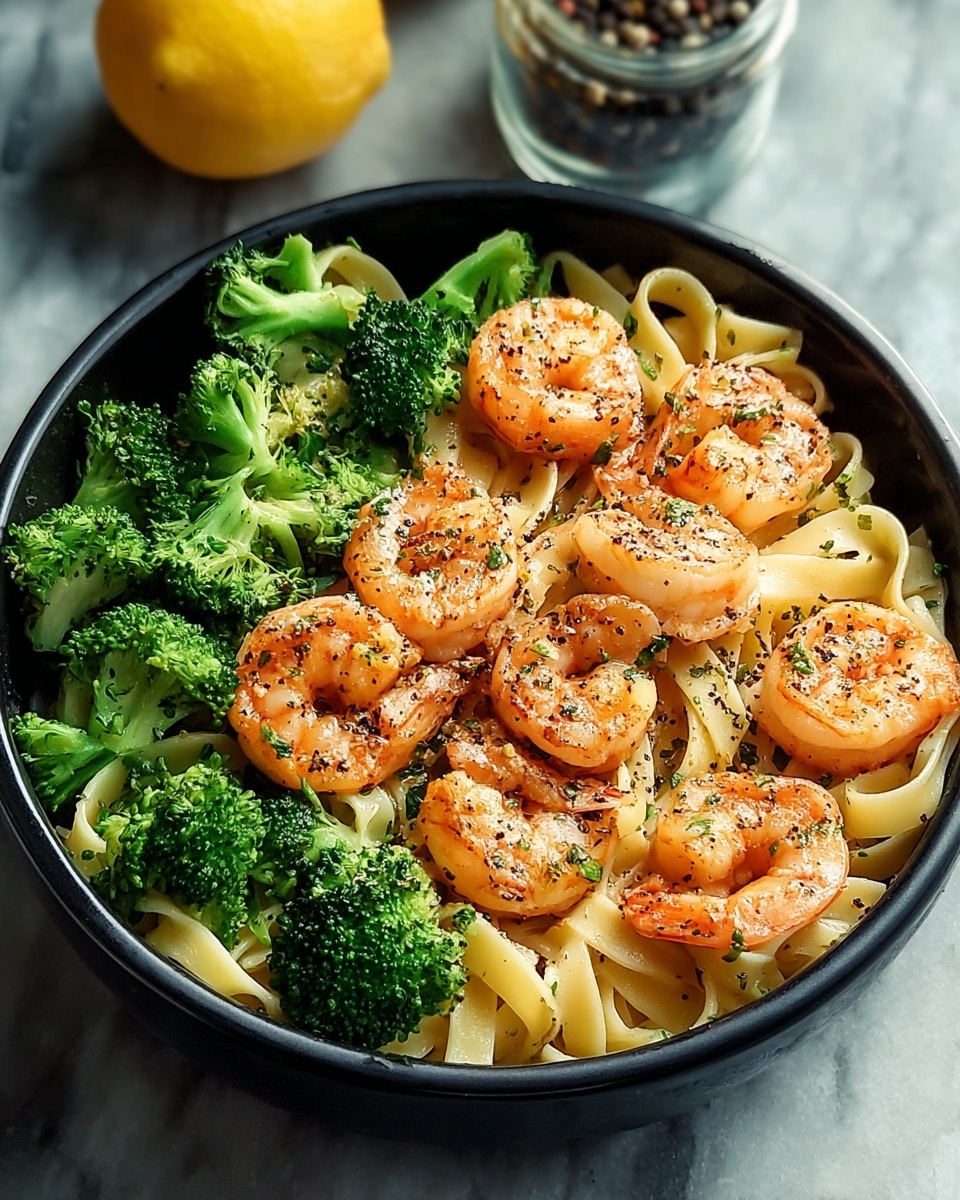 Lemon Pepper Shrimp and Broccoli Pasta Recipe - Recipe Image