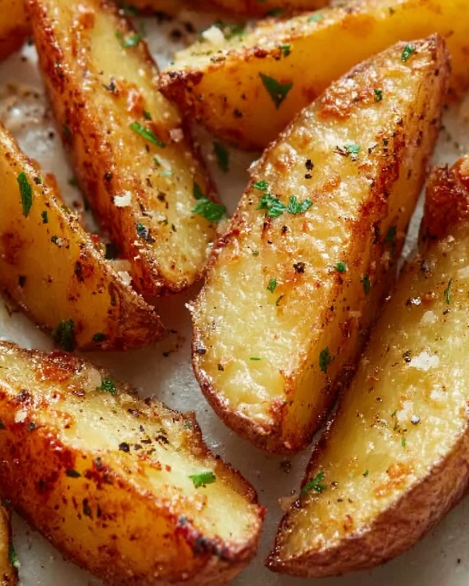 Baked Garlic Parmesan Potato Wedges Recipe - Recipe Image