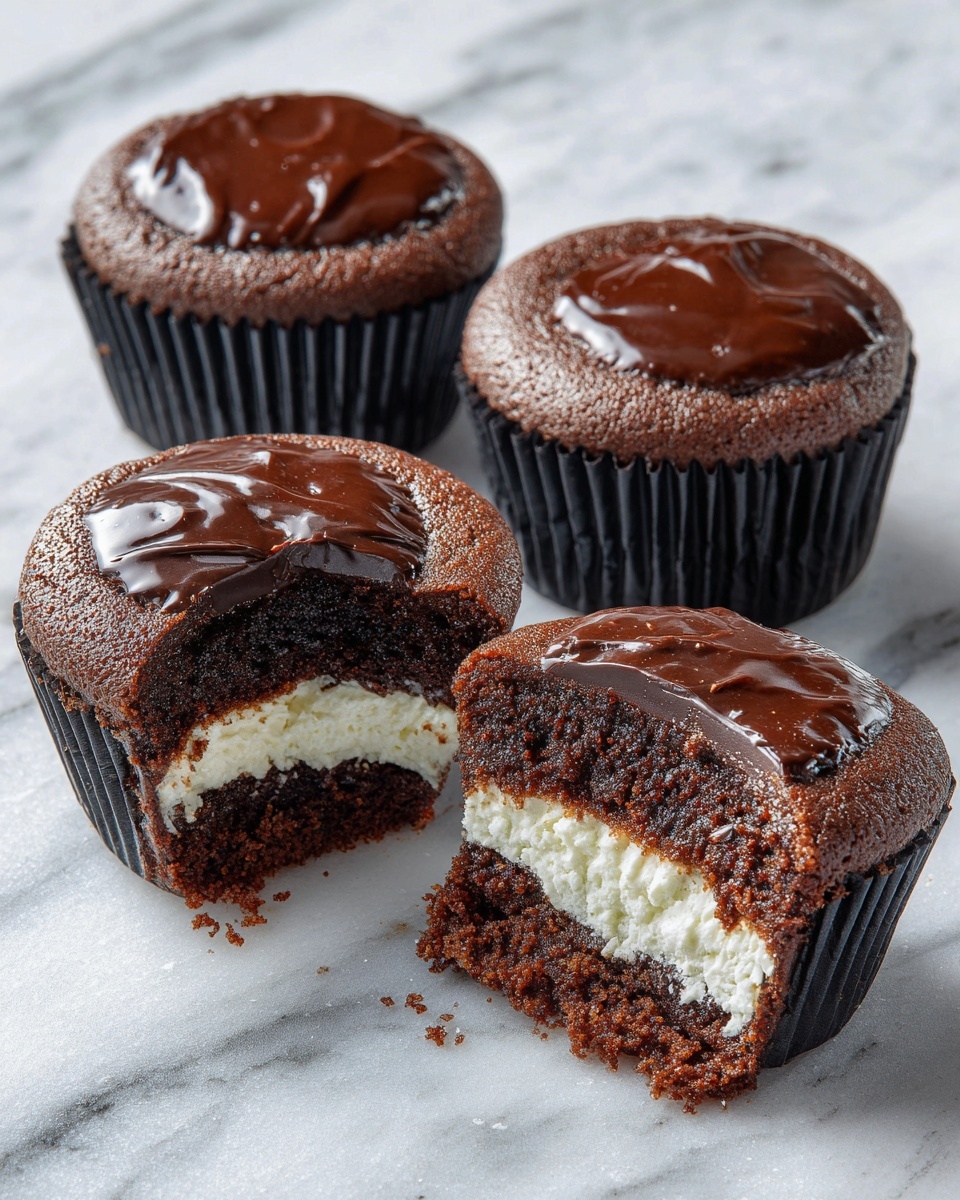 Cheesecake Stuffed Chocolate Cupcakes Recipe - Recipe Image