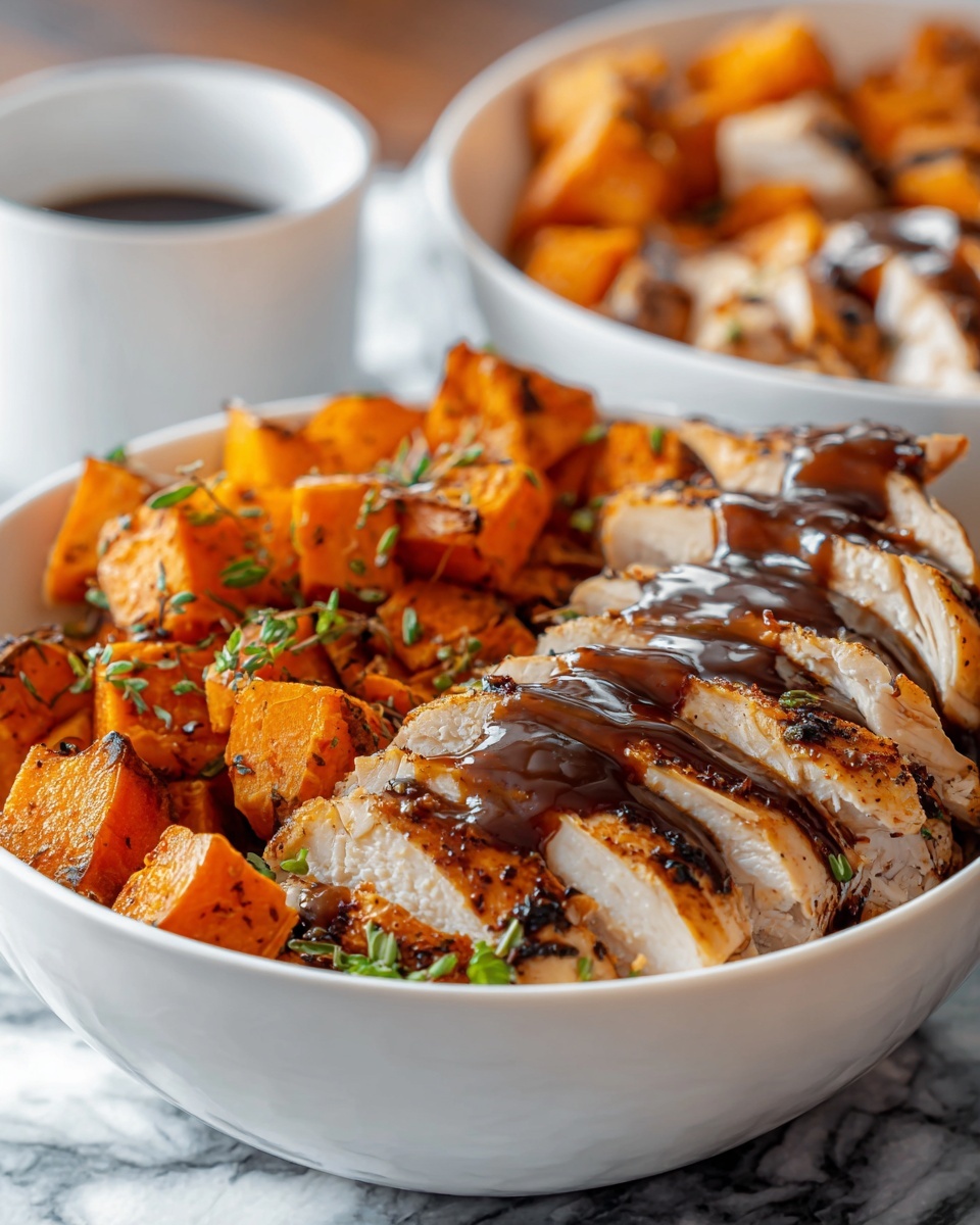 BBQ Chicken & Roasted Sweet Potato Bowls Recipe - Recipe Image