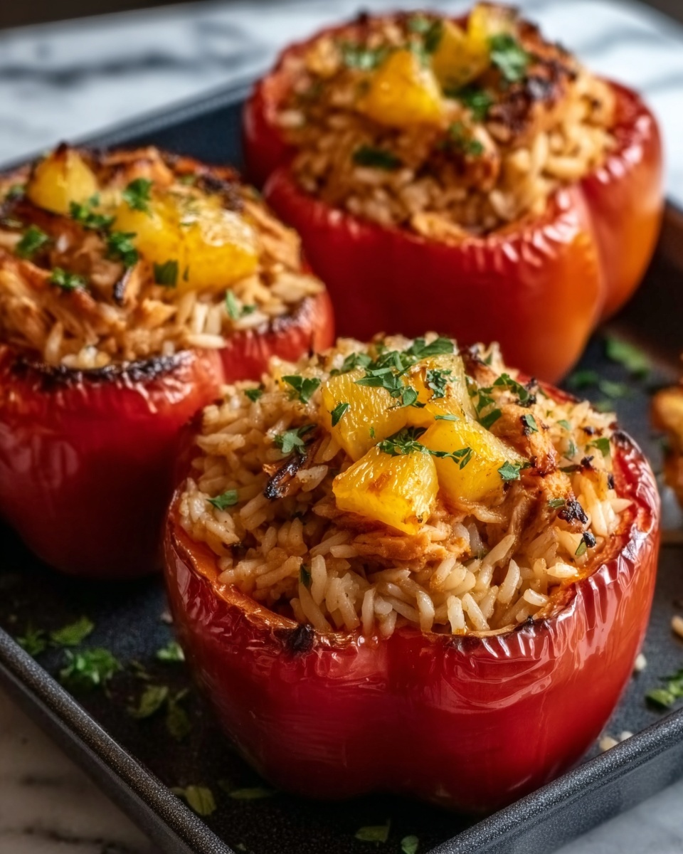 Teriyaki Pineapple Chicken & Rice Stuffed Peppers Recipe - Recipe Image