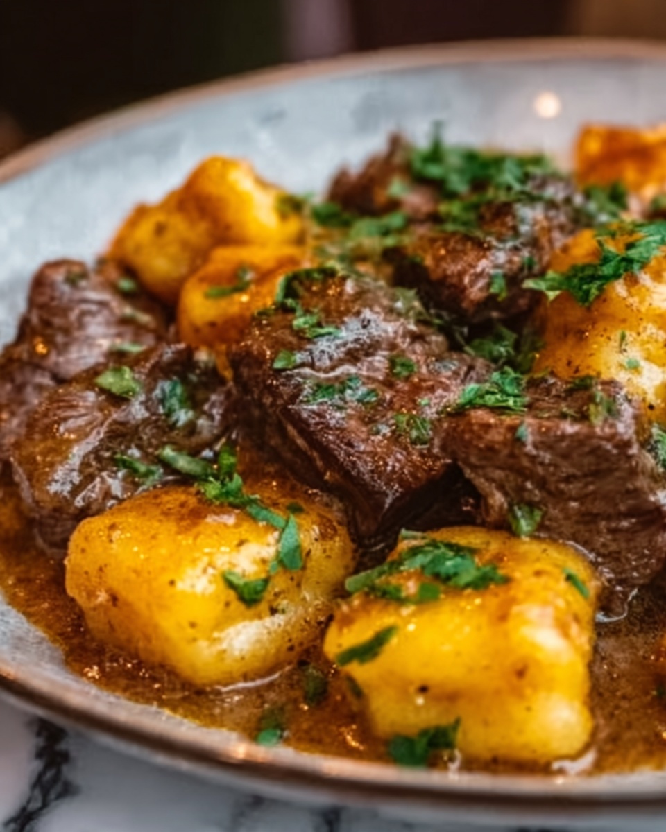 Slow Cooker Steak and Cheddar Potato Casserole Recipe - Recipe Image