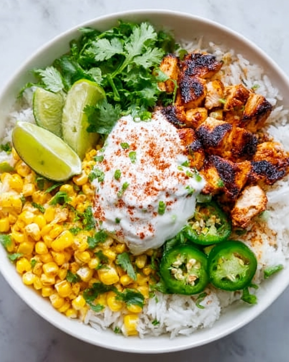 Mexican Street Corn Chicken Rice Bowl Recipe - Recipe Image