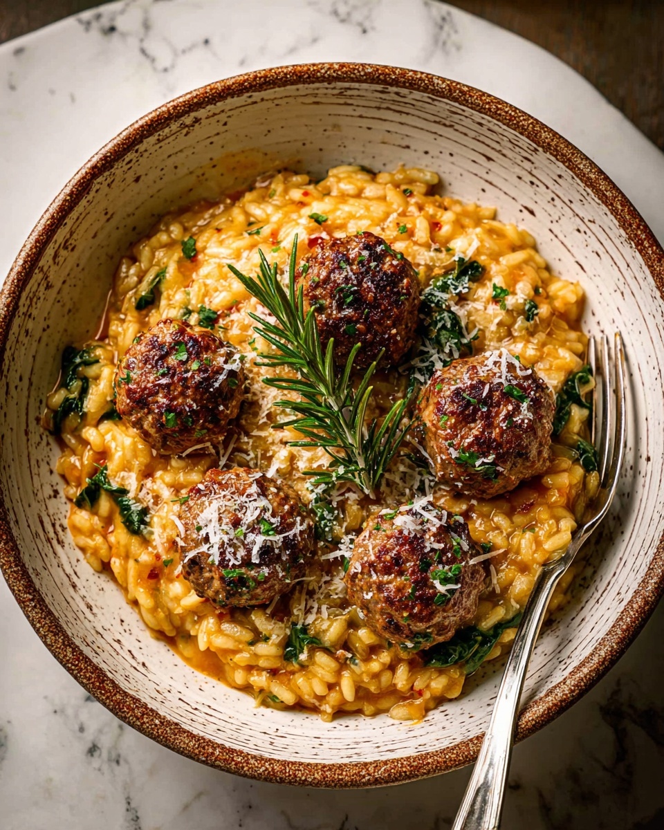 Rosemary Chicken Meatballs with Tomato Orzo Recipe - Recipe Image