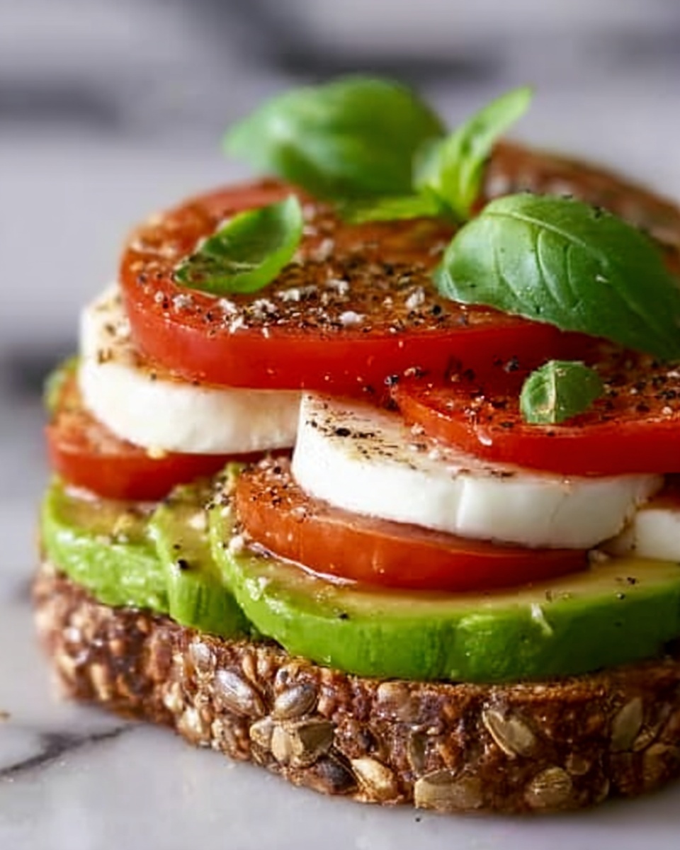 Avocado Caprese Toast Recipe - Recipe Image