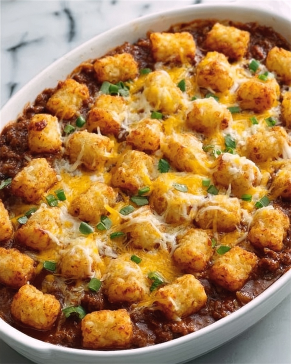 Crispy Tot Chili Casserole Recipe - Recipe Image