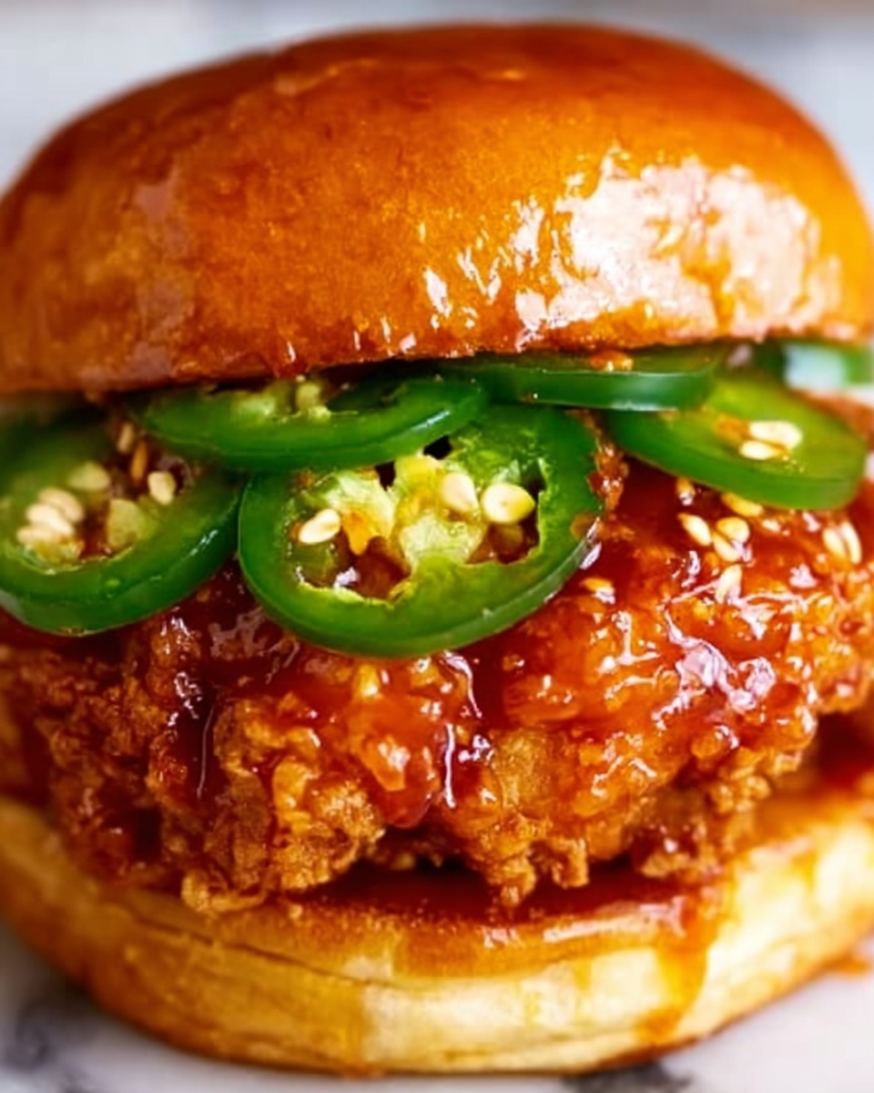 Jalapeno Honey Drenched Crispy Fried Chicken Sandwich Recipe - Recipe Image