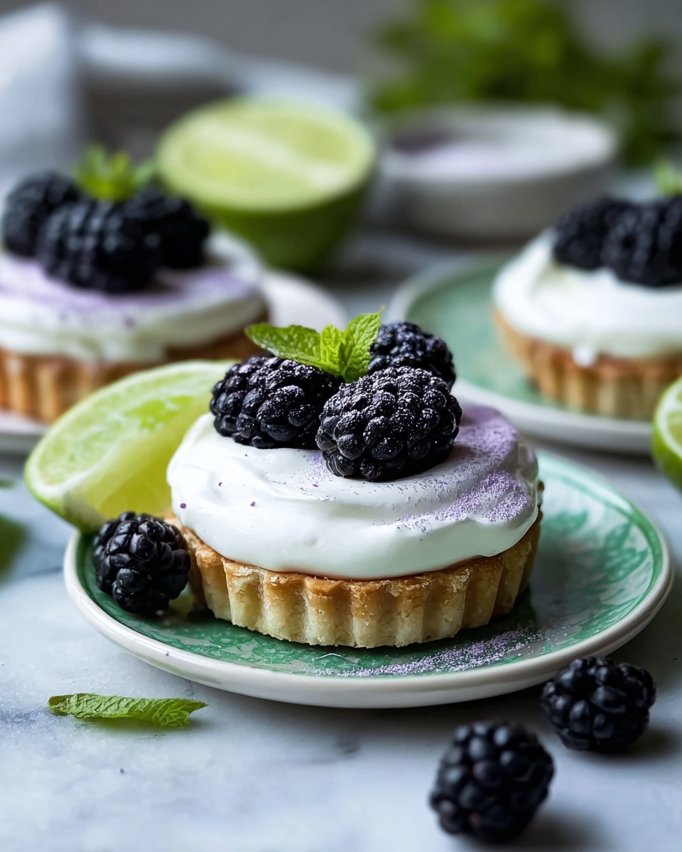 Mini Key Lime Pies with Blackberry Recipe - Recipe Image