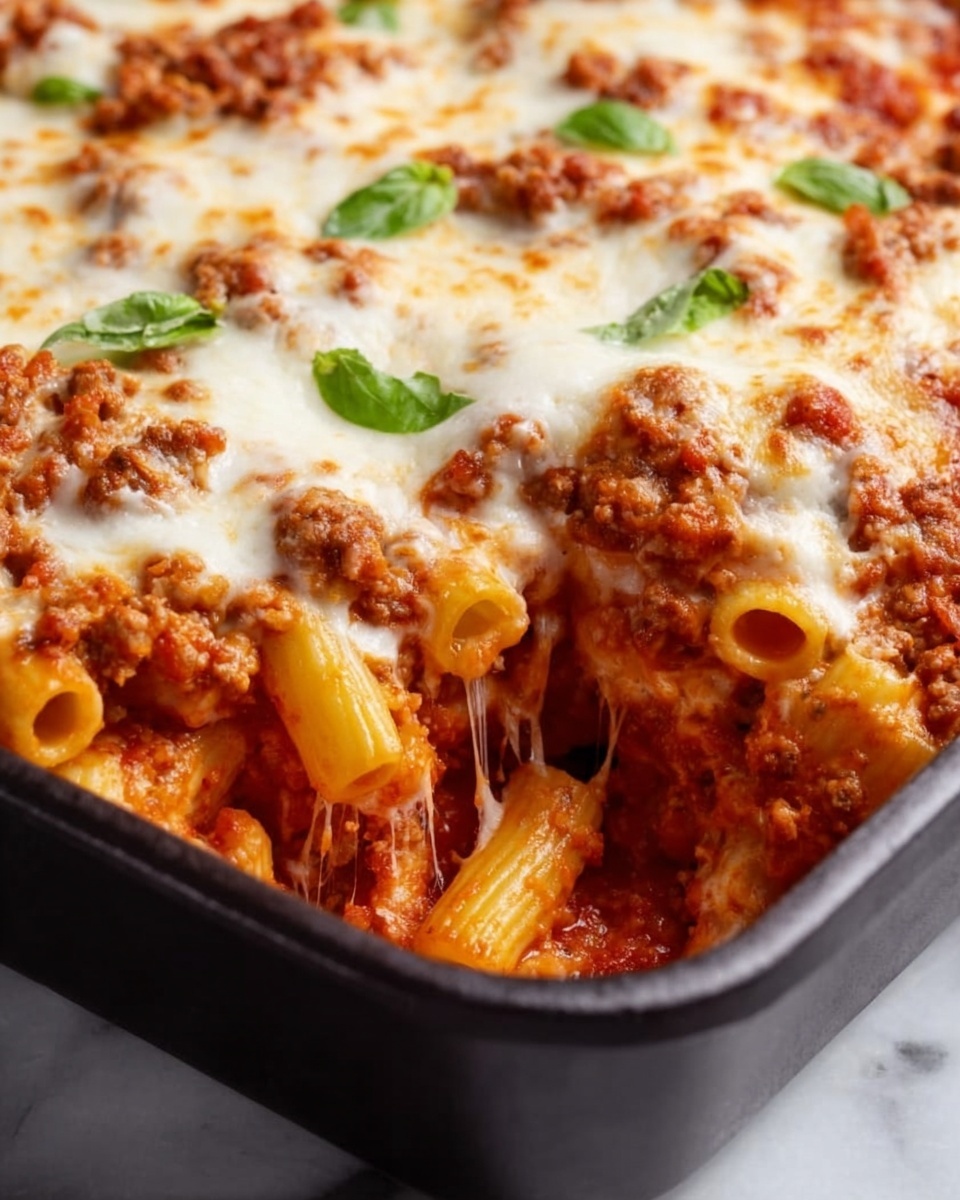 Baked Ziti with Ground Beef and Ricotta Recipe - Recipe Image