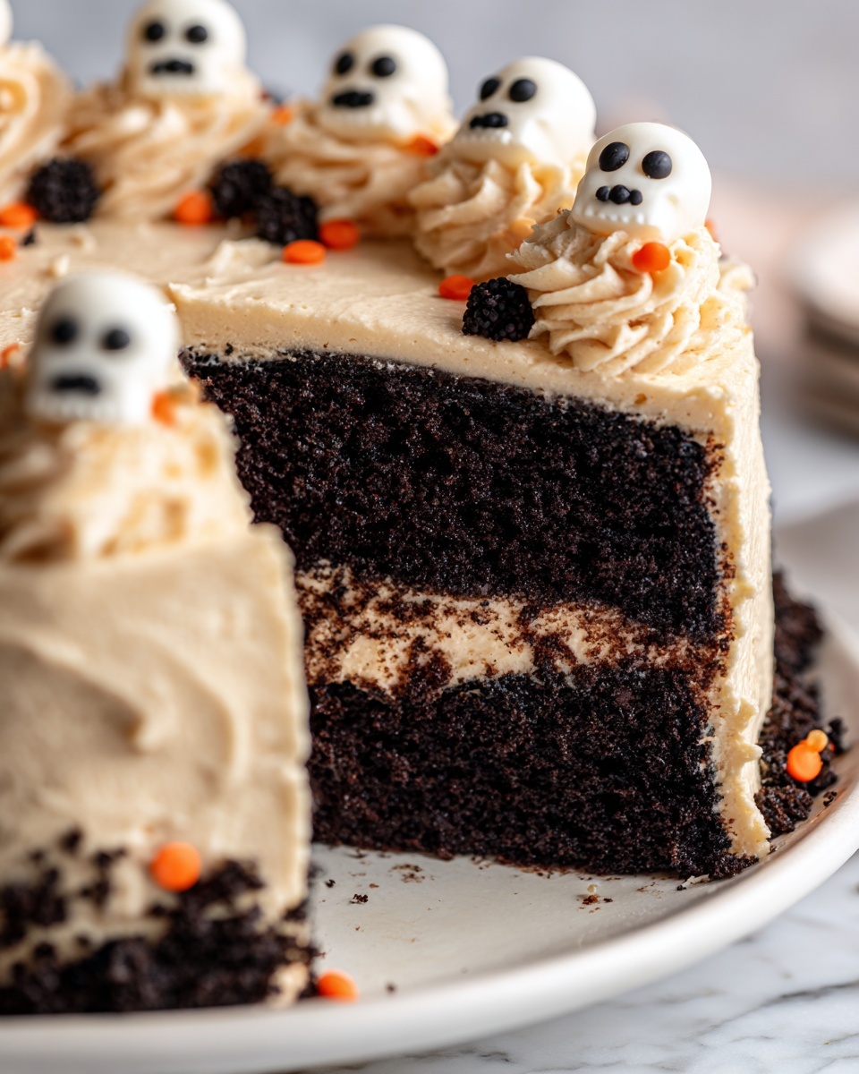Halloween Cookie Cake with Chocolate Chips, Sprinkles, and Spooky Buttercream Decorations Recipe - Recipe Image